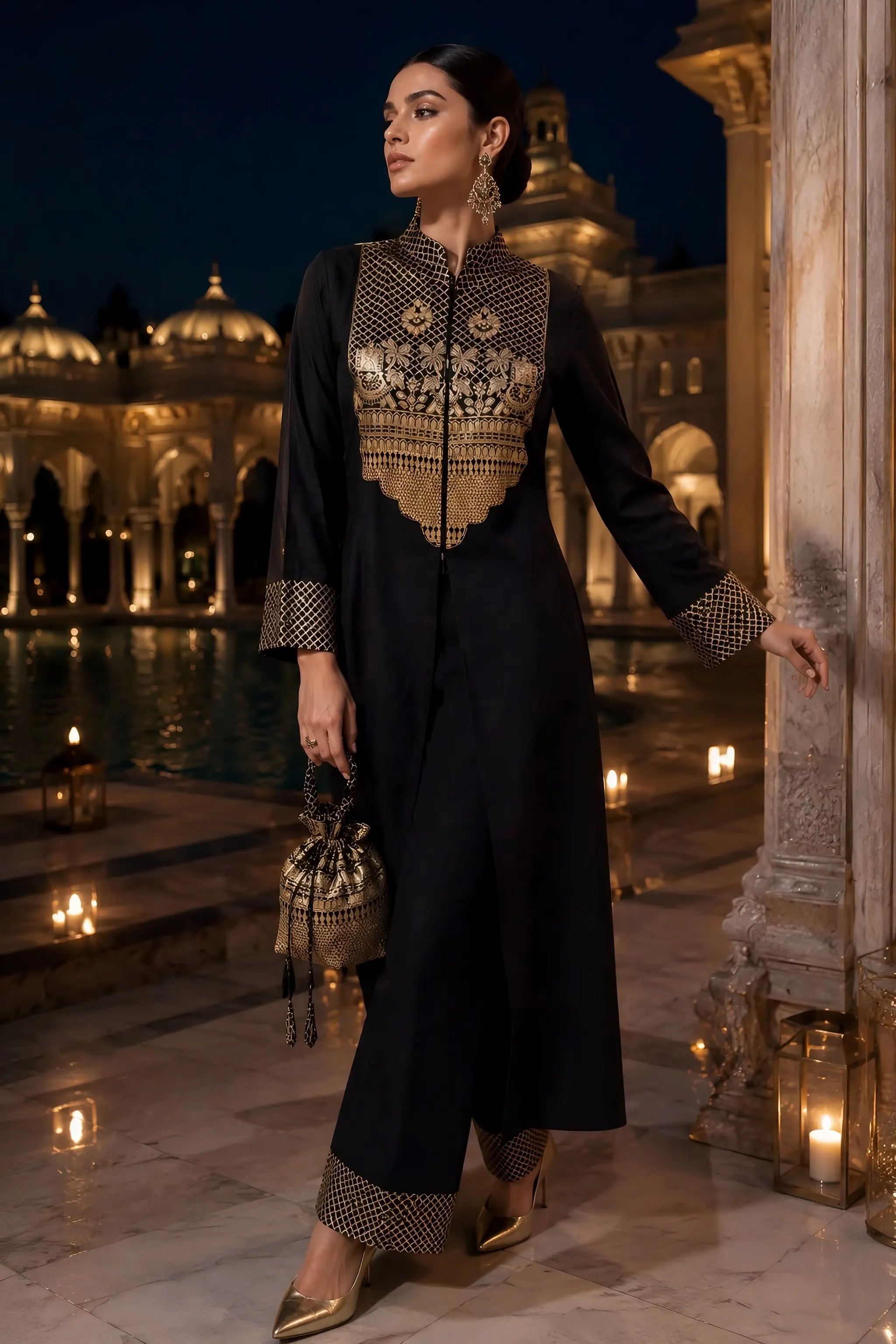 Classic Black & Gold Suit